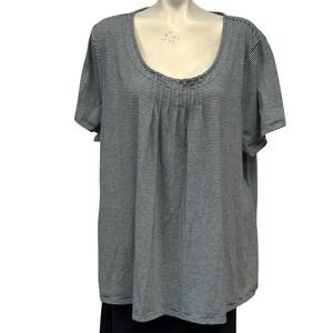 White Stag‎ 3x Striped T-Shirt Top Scoop Neck Short Sleeve Comfortable
